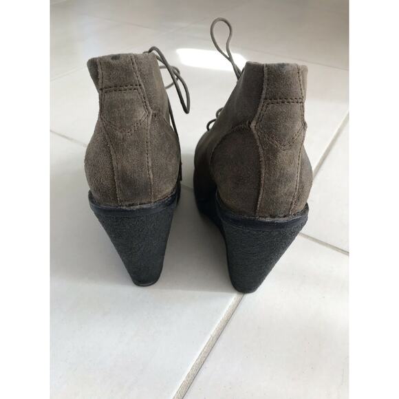 Rag & Bone Odval Suede Lace Up Platform Wedge Booties Olive - Picture 4 of 12